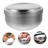 FOMIYES 2pcs Stainless Steel Shaving Bowl with Lid Durable Men Shaving Soap Bowl for Home Barber Use Compact Design for Easy Storage Practical Grooming Tool Silver view 2