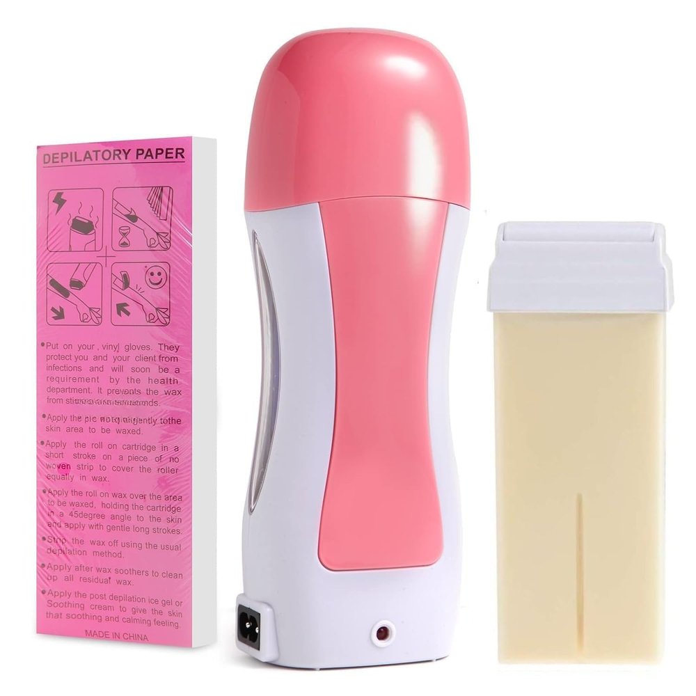 ME Waxx Heater Machine Roller Waxx Warmer Kit for Hair Removal,Includes, and Waxing Strips 30pcs for All Skin Types Waxing Kit Combo Waxx Heater, Cartridge and Waxx Strips