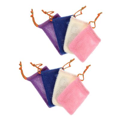 ASAKKURA 8pcs African Soap Bags Drawstring Exfoliating Mesh Soap Net Pouches for Bathing and Travel Convenient