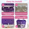 12 PCS Bogg Bag Accessories, 2 Pack Clear Bogg Beach Tote Bag with 2 Insert Hooks,8 PCS Charms for Bogg Bags Travel Makeup Clean Toiletry Brush Organizer Cosmetic Divider Storage Inner Pouch(Hot Pink) view 3