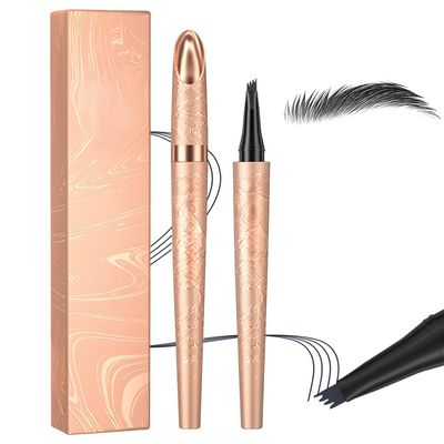 2025 New Microblading Eyebrow Pen, Waterproof Eyebrow Pencil, Eye Brow Pen with 4 Tip, Long-lasting Natural Eyebrow Makeup Fine Stroke Magic Eyebrow Pencil Stay on All Day (Black)