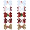 10Pcs Christmas Hair Bows for Girls in 5 Styles Christmas Hair Clips for Women Barrettes Sequined Bow Snowflake Santa Claus Elk Reindeer Cute Holiday Accessories Clip Holiday Hairpin view 1