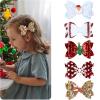10Pcs Christmas Hair Bows for Girls in 5 Styles Christmas Hair Clips for Women Barrettes Sequined Bow Snowflake Santa Claus Elk Reindeer Cute Holiday Accessories Clip Holiday Hairpin view 2