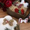 10Pcs Christmas Hair Bows for Girls in 5 Styles Christmas Hair Clips for Women Barrettes Sequined Bow Snowflake Santa Claus Elk Reindeer Cute Holiday Accessories Clip Holiday Hairpin view 4