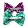 16Pcs Sequin Glitter Hair Bows Clips, 4.03.15Inch Bow Hairpin for Women, Girls Wedding, Hair Accessories, Clothing Decoration, Daily Life (White Pink) view 2
