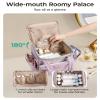 BAGSMART Toiletry Bag for Women with Dual-Padded Handles, Puffy Lightweight Makeup Bag for Makeup Accessories, Brushes Set, Travel-Sized Container, Camel view 4
