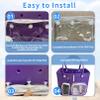 12 PCS Bogg Bag Accessories, 2 Pack Clear Bogg Beach Tote Bag with 2 Insert Hooks,8 PCS Charms for Bogg Bags Travel Makeup Clean Toiletry Brush Organizer Cosmetic Divider Storage Inner Pouch(Black) view 3
