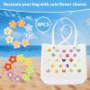 12 PCS Bogg Bag Accessories, 2 Pack Clear Bogg Beach Tote Bag with 2 Insert Hooks,8 PCS Charms for Bogg Bags Travel Makeup Clean Toiletry Brush Organizer Cosmetic Divider Storage Inner Pouch(Black) view 4