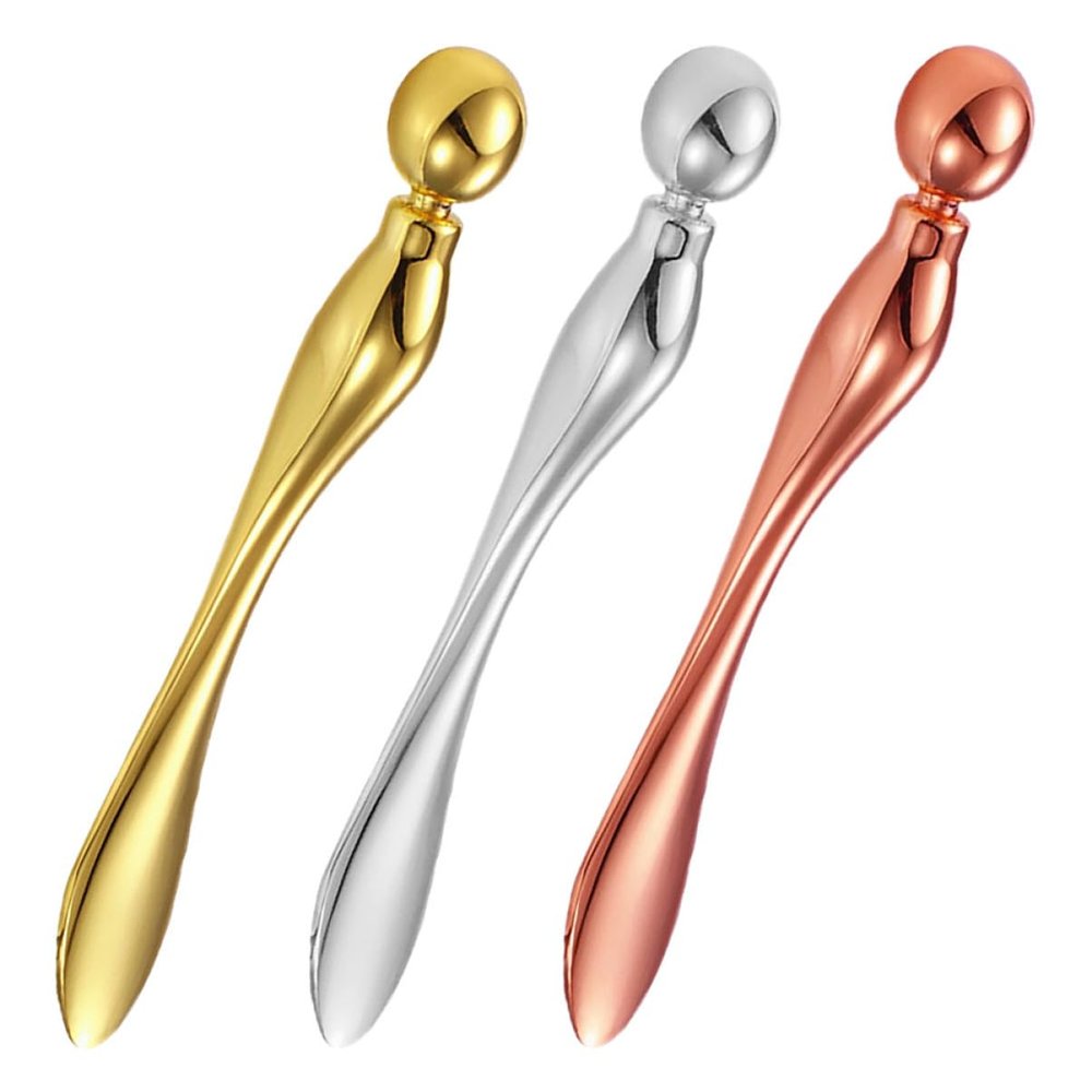 DEARMAMY 3pcs Eye Cream Applicator Zinc Alloy Roller Stick for Skincare Reduces Puffiness and Wrinkles Compact Facial Tool for Precise Application and Enhanced Absorption