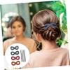 BIUDECO 8-Piece Leather Hair Barrette Set Adjustable Ponytail Holders Sturdy Design for Thick Hair Accessories for Women and Girls view 2