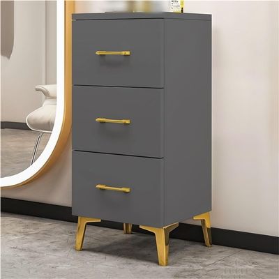 3-Layer Salon Station, Barber Station with 3 Drawers and Raised Table Legs, Multifunctional Salon Storage, Large Capacity Hair Station, Modern Salon Storage(Gray)