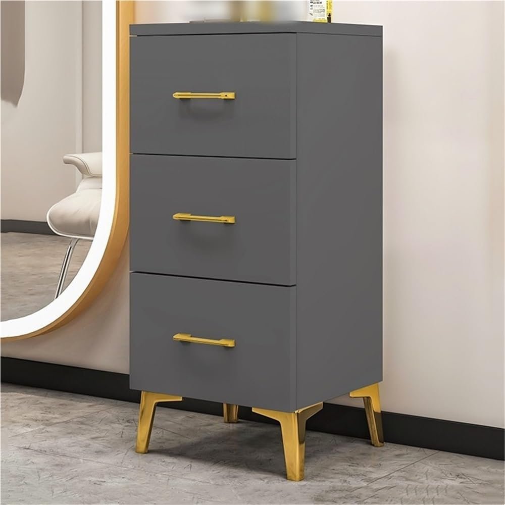 3-Layer Salon Station, Barber Station with 3 Drawers and Raised Table Legs, Multifunctional Salon Storage, Large Capacity Hair Station, Modern Salon Storage(Gray)