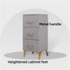3-Layer Salon Station, Barber Station with 3 Drawers and Raised Table Legs, Multifunctional Salon Storage, Large Capacity Hair Station, Modern Salon Storage(Gray) view 4