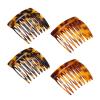 4 PCS French Combs for Hair, Retro Hair Combs for Women Decorative, French Side Comb, for Various Hairstyles on Many Occasions (Dark Tortoise Shell, Amber) view 1