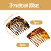 4 PCS French Combs for Hair, Retro Hair Combs for Women Decorative, French Side Comb, for Various Hairstyles on Many Occasions (Dark Tortoise Shell, Amber) view 2