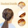4 PCS French Combs for Hair, Retro Hair Combs for Women Decorative, French Side Comb, for Various Hairstyles on Many Occasions (Dark Tortoise Shell, Amber) view 3