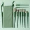 13pcs Green Makeup Brush Set for Beginners Complete Set Of Soft Beauty Tools(Green) view 4