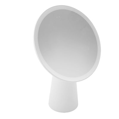 Luocute LED Makeup Mirror, 7.6 Inch Vanity Mirror with Light 30 LEDs 3 Gear Dimmable 90 Degree Rotatable USB Rechargeable Makeup Mirror with Stand for Home Travel