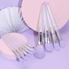 10 pieces of makeup brush set full set of eye shadow brushes acrylic belt packaging view 2