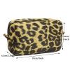 AGBIADD Fabric Leopard Print Design Cosmetic bag Makeup bag Soft Toiletry Bag for Women Travel Essentials (Yellow) view 2
