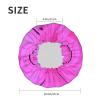 Large Shower Caps for Women Reusable - Pink Bright Wood Grain Print Double Layer Hair Cap for Shower with Peva Lining and Elastic Rope view 2