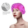 Large Shower Caps for Women Reusable - Pink Bright Wood Grain Print Double Layer Hair Cap for Shower with Peva Lining and Elastic Rope view 4