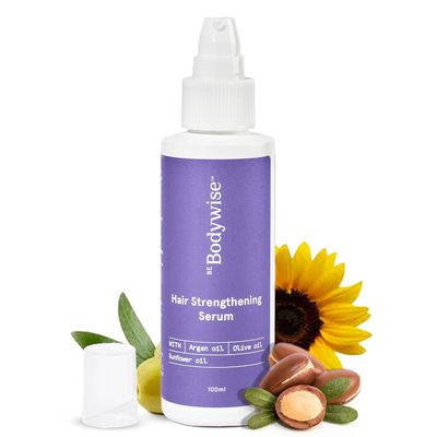 Bodys-wise Hair Strengthening Serum 100ml | For Dry & Damaged Hair | With Argan, Sunflower & Olive Oil | Paraben, SLS Free