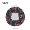 Large Shower Caps for Women Reusable - Hawaiian Pink Flower Skull Print Double Layer Hair Cap for Shower with Peva Lining and Elastic Rope view 2