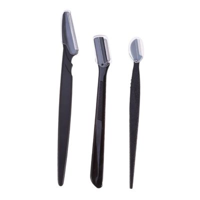 ARTSEWPLY 3pcs Stainless Steel Eyebrow Razor Set Portable Trimmer for Women Makeup Tool Kit Cover