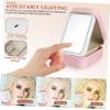 VALICLUD Led Mirror Brightness Levels Mirror Lights Travel Makeup Bag Makeup Organizer Storage Box for Women view 4