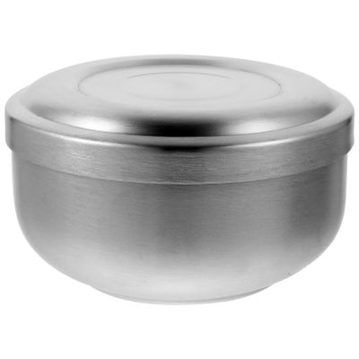 COLLBATH Stainless Steel Shaving Bowl with Lid Practical Soap and Cream Bowl for Men Compact and Durable Shaving Accessory for Home and Barber Use Silver