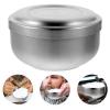 COLLBATH Stainless Steel Shaving Bowl with Lid Practical Soap and Cream Bowl for Men Compact and Durable Shaving Accessory for Home and Barber Use Silver view 4