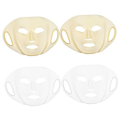 4pcs Reusable Silicone Face Mask Covers High Elasticity Facial Mask Holders for Maximum Absorption and Comfort for Skincare Routine