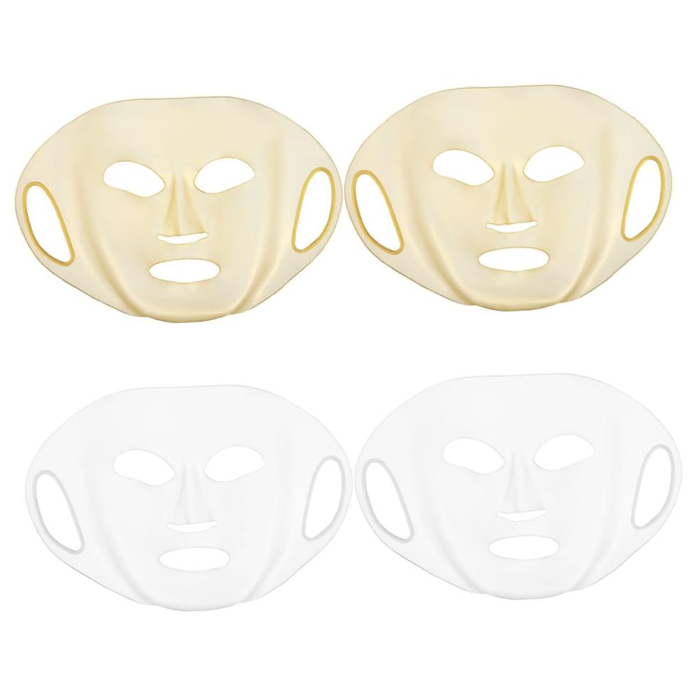 4pcs Reusable Silicone Face Mask Covers High Elasticity Facial Mask Holders for Maximum Absorption and Comfort for Skincare Routine