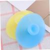 DECORNIJIA 2pcs Silicone Face Brush Set for Gentle Cleansing and Exfoliation Handheld Facial Scrubber for Women and Babies Small Sky Blue and Light Yellow view 3