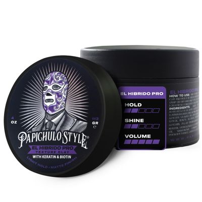 Papichulo Style Deluxe Pomade El Hbrido Pro  Light Hold, Matte Finish, Adds Volume  Infused with Keratin & Biotin  Water-Based, Flake-Free, Easy Washout, Paraben-Free  Made in USA - 4 oz