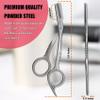 Eyebrow Trimming Scissors with Combs, Eyebrow Trimmers, Eyebrows Shaping Grooming Kit, Gifts for Men Women Stocking Stuffers, Powder Steel Sliver view 3