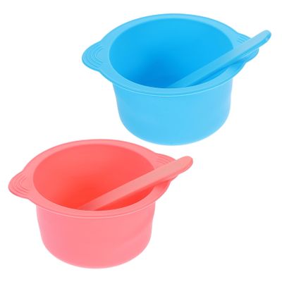 Healeved Wax Melting Bowl Set 4-Piece Silicone High-Temperature Hair Removal Wax Warmer Bowls with Stirring Tools for DIY Beauty Masks and Facial Treatments
