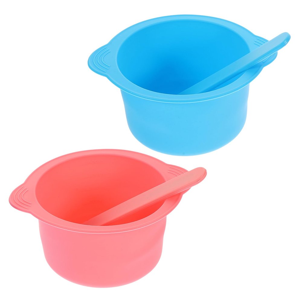 Healeved Wax Melting Bowl Set 4-Piece Silicone High-Temperature Hair Removal Wax Warmer Bowls with Stirring Tools for DIY Beauty Masks and Facial Treatments