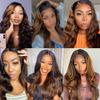 Ombre Body Wave Bundles Human Hair Double Weft Brazilian Hair Extensions Ombre Two Tone Brown Mixed With Color 30 Body Wave Bundles for Women 22 24 26 inch view 4