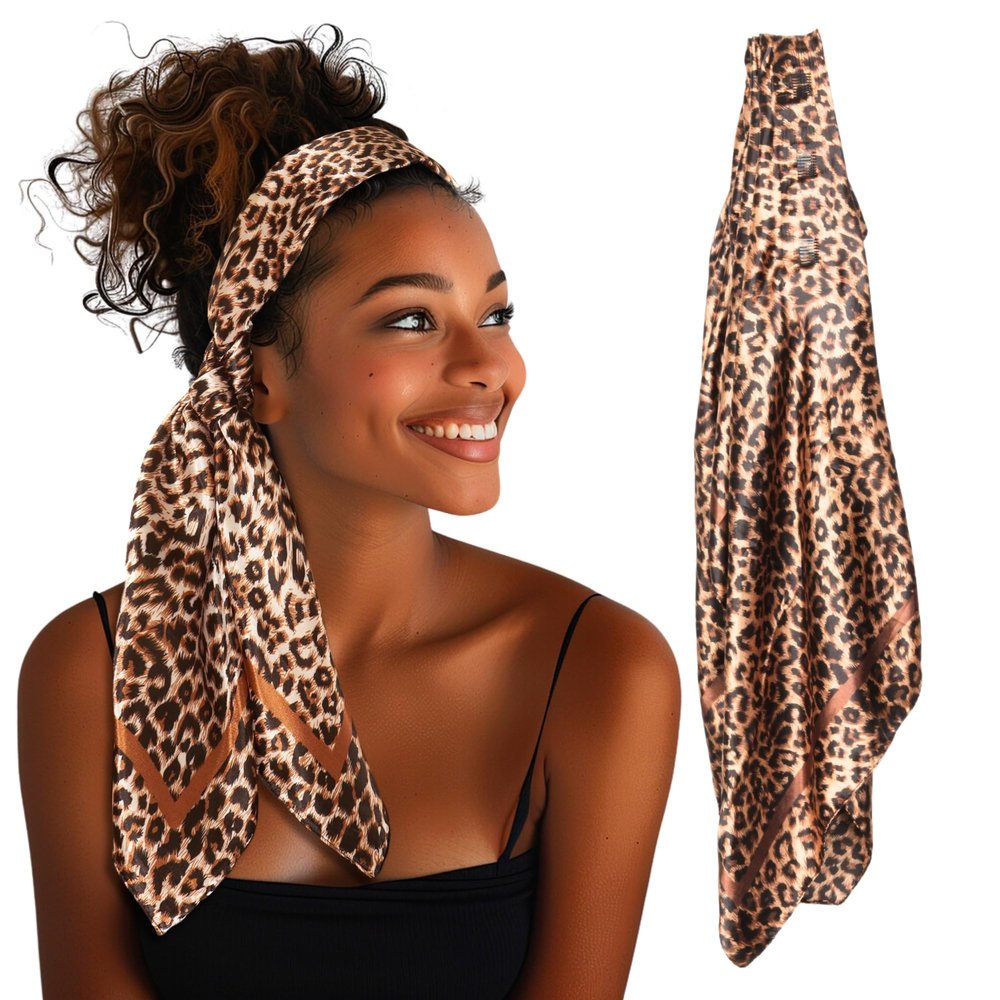 SWAY Large Satin Headbands for Women - 6-Clip Non-Slip, Wear 20+ Ways as Trendy Wide Headband, Boho, Head Covering, Perfect Hanukkah or Christmas Gift for Her 35in. Patented & Handmade in USA