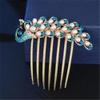 Bridal hair accessories,Hair Comb Clips Women's Ancient Style Hair Comb Rhinestone Bridal Hair Accessories(Blue) view 1