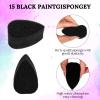 15 Pcs Face Paint Sponge Reusable High Density Body Makeup Sponges Petal Painting Sponge Cosmetic Puff Soft Droplets Foundation Applicator for Adults Christmas Art Work Cream Clean Concealer view 3