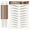20 Sheets Eyebrow Tattoo Waterproof Eyebrow Sticker, 4D Hair Like Natural Fake Tattoo Eyebrows Peel Off Instant Transfers Brows Shaper Eyebrow Makeup Sticker for Women Girls, Chic Black view 1