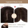 Rich Choices Hair Toppers for Women Real Human Hair No Bangs 100% Human Remy Toppers with Thinning Hairs Clip in Toppers HairPieces for Women 2.7"*5.1"Lace Base 12 Inch #2 Dark Brown view 3