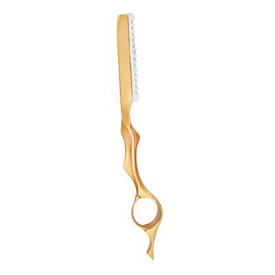 FOMIYES Professional Hair Thinning Razor Replacement Blades Golden Hair Cutting Tool for Texturing and Layering for Salon Use and Home Haircuts