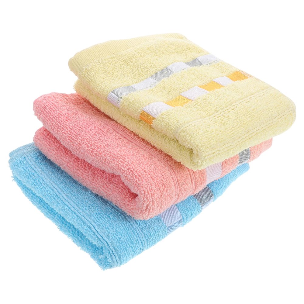 Ciieeo 3pcs Cotton Face Towels Absorbent Jacquard Washcloths Soft Gentle for Facial Washing Spa Hotel Use