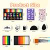 Professional Face Painting Kit Split Cake Face Paint Palette with Glitter Gel One Stroke Non Toxic with Stencils, Pro Face Paint Brushes Sponges for Halloween, Christmas gift, Party view 4