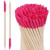 100PCS Disposable Sanding Sticks, Pumice Stone Cuticle File Remover Nail File Buffer, Double-Headed Manicure Sticks Wood Nail Stick Pusher Sanding Tools for Home Salon Mani-Pedi, Pink view 1