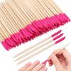 100PCS Disposable Sanding Sticks, Pumice Stone Cuticle File Remover Nail File Buffer, Double-Headed Manicure Sticks Wood Nail Stick Pusher Sanding Tools for Home Salon Mani-Pedi, Pink view 2